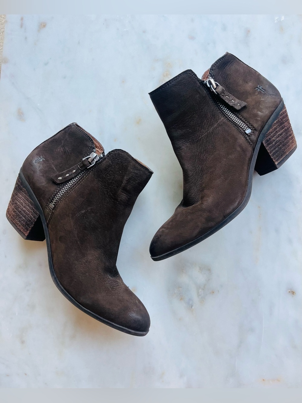 FRYE brown leather booties 6.5